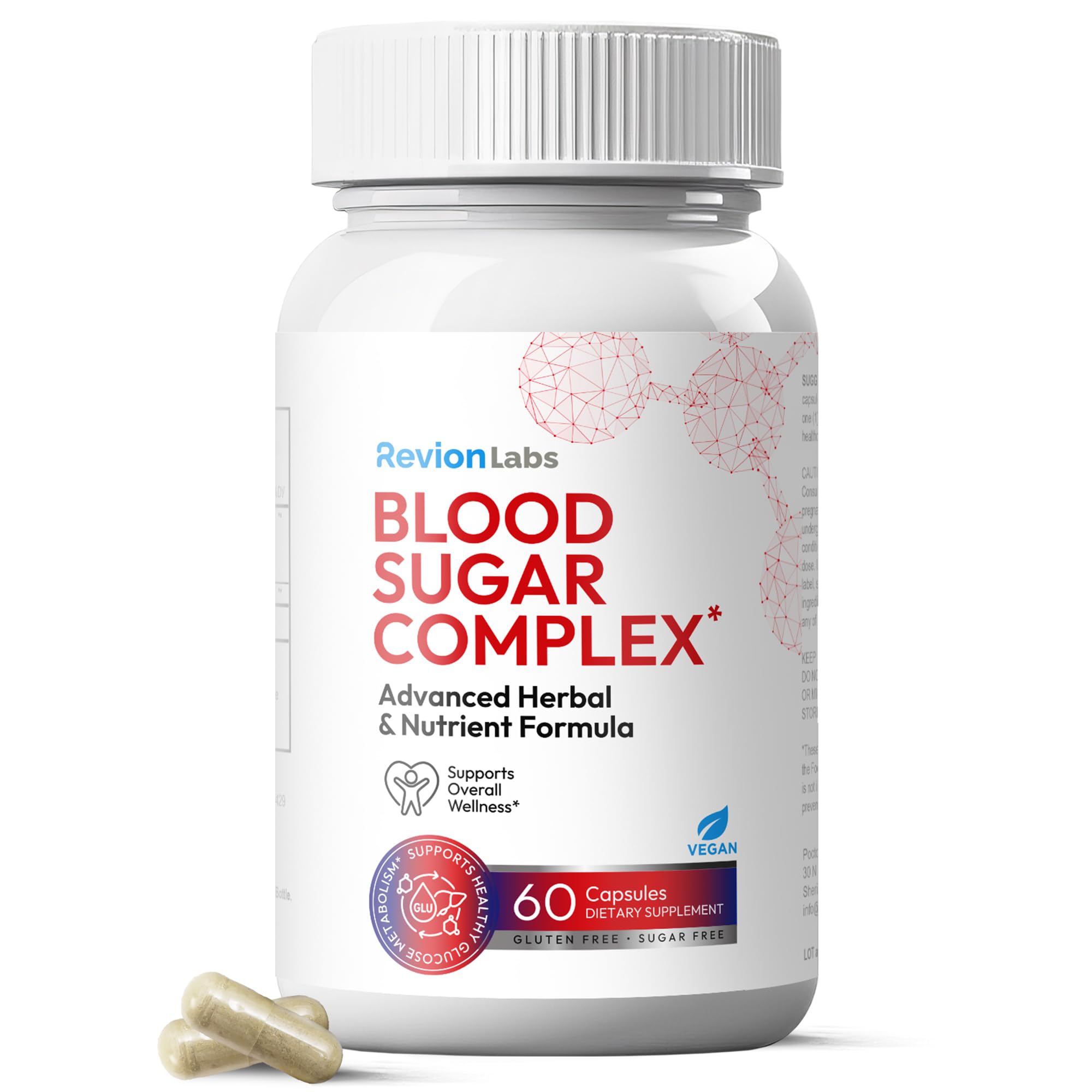 Revion LABS Blood Sugar Complex 60 vegan capsules front view