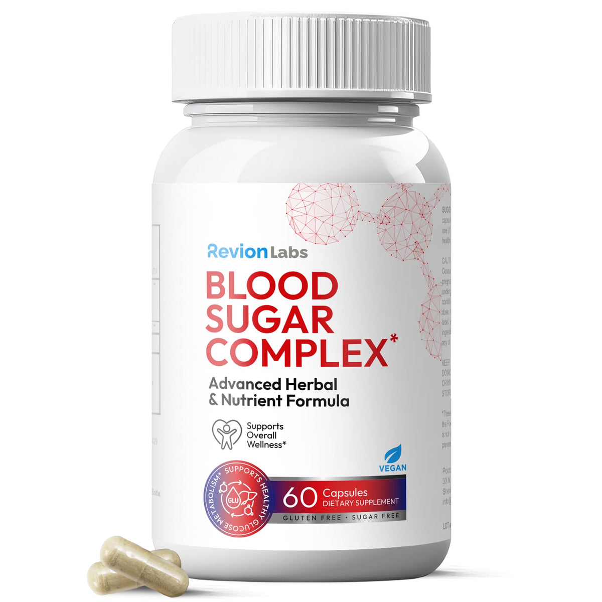 Revion LABS Blood Sugar Complex 60 vegan capsules front view