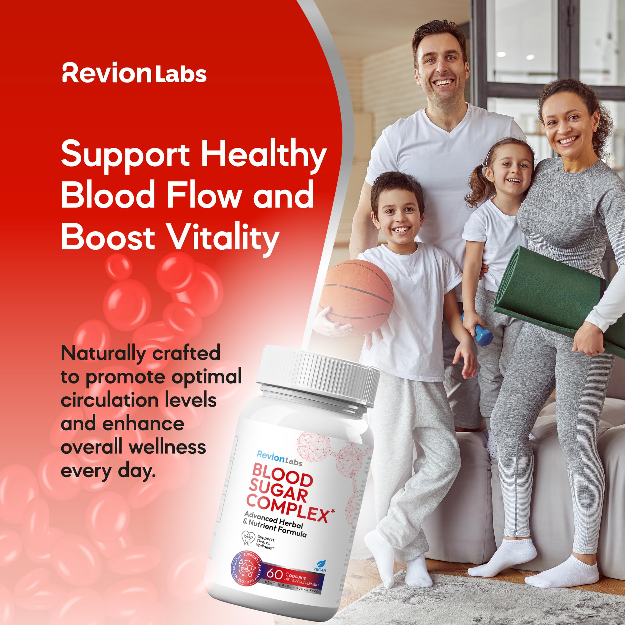 Revion LABS Blood Sugar Complex bottle with label