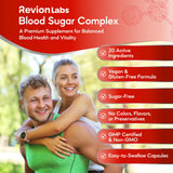 Revion LABS Blood Sugar Complex ingredients list on the back of the bottle