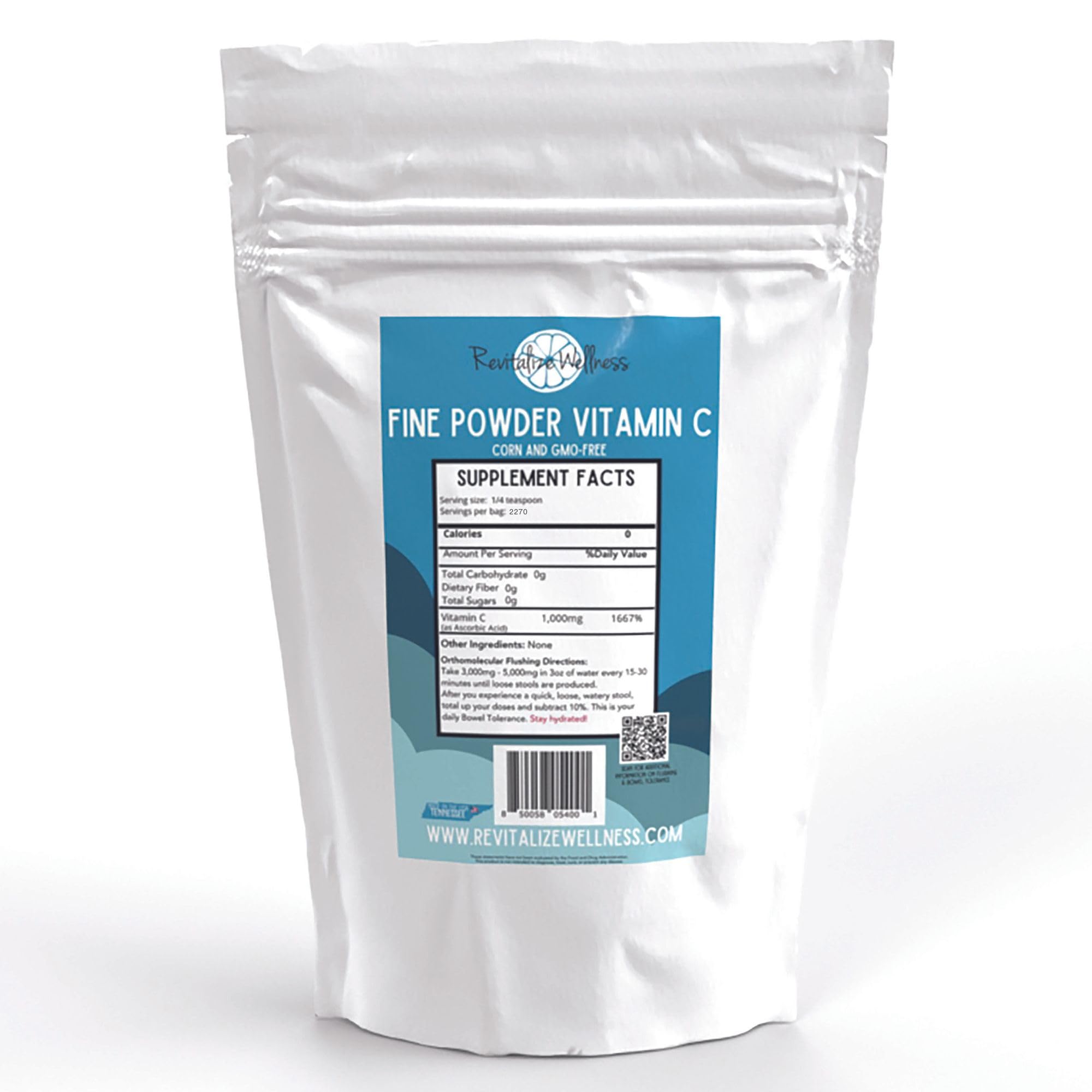 Revitalize Wellness Vitamin C Powder 1000mg front view