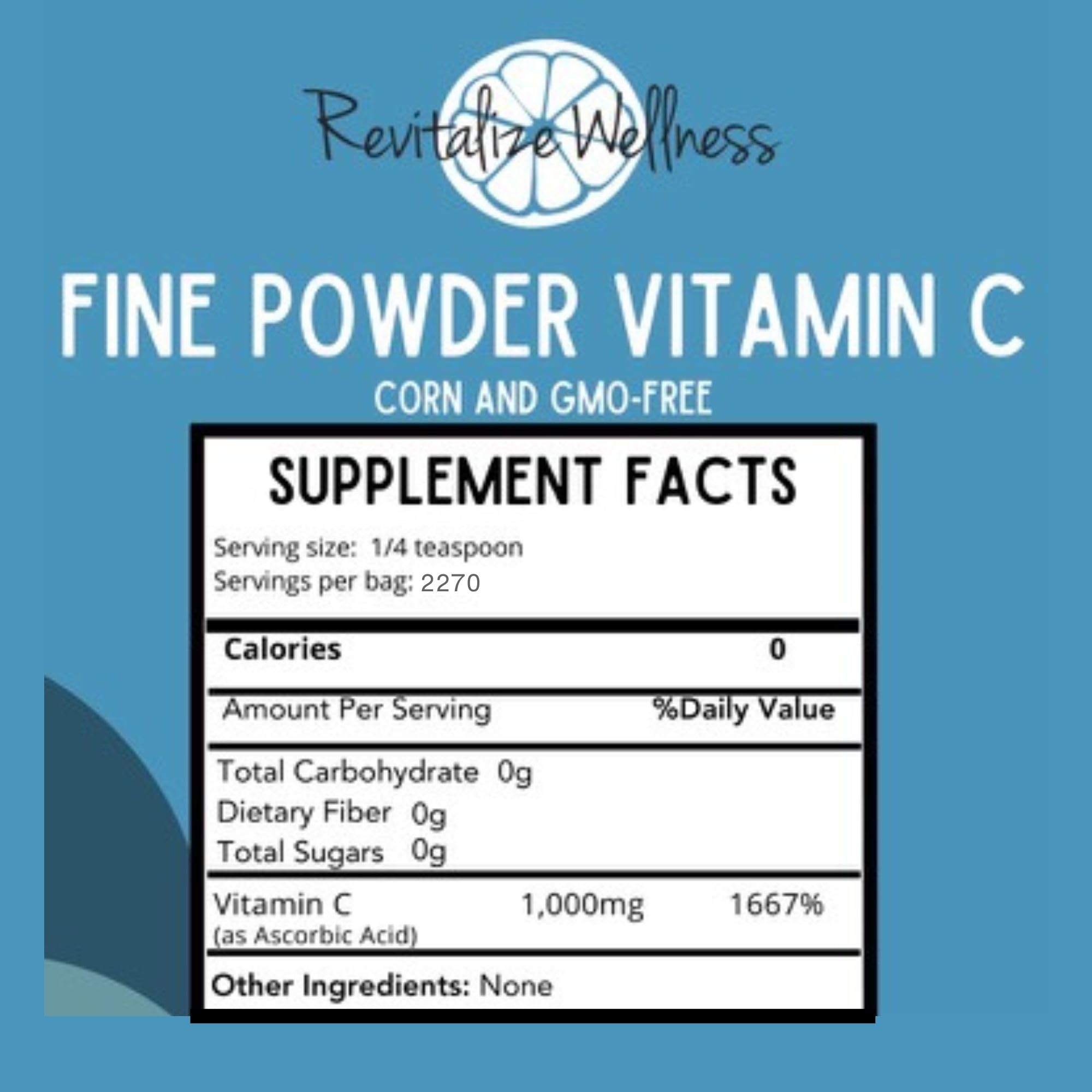 Revitalize Wellness Vitamin C Powder 1000mg packaging