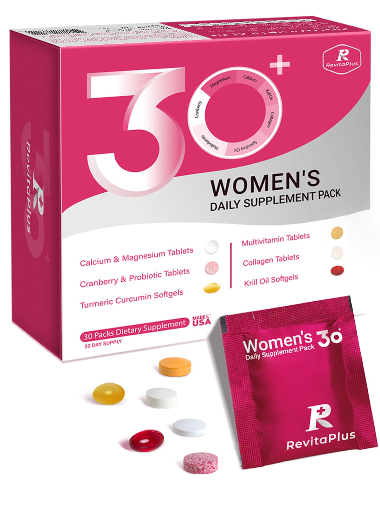 RevitaPlus Women's Multivitamin Supplement Pack 30 front view