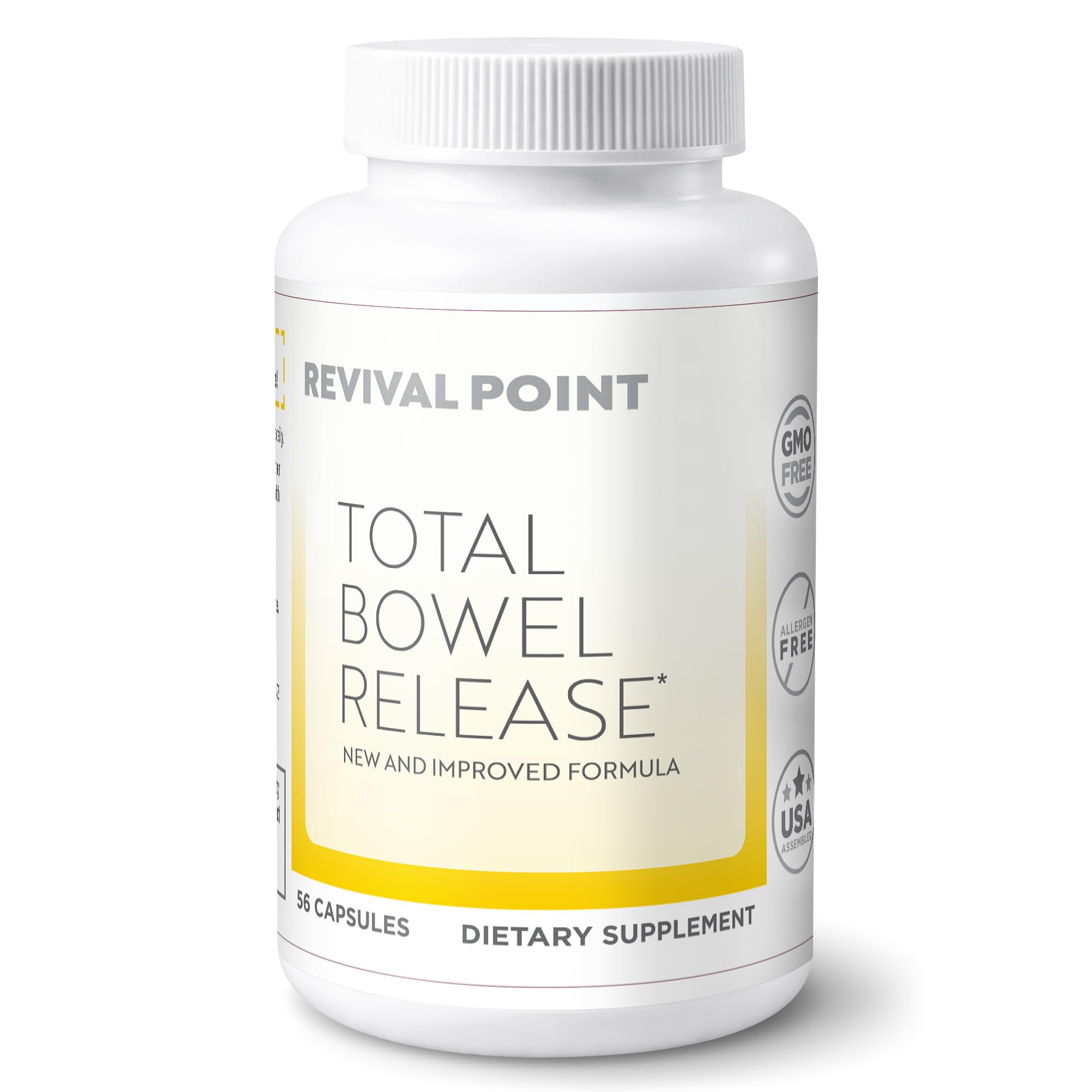 Revival Point Total Bowel Release supplement front view with packaging
