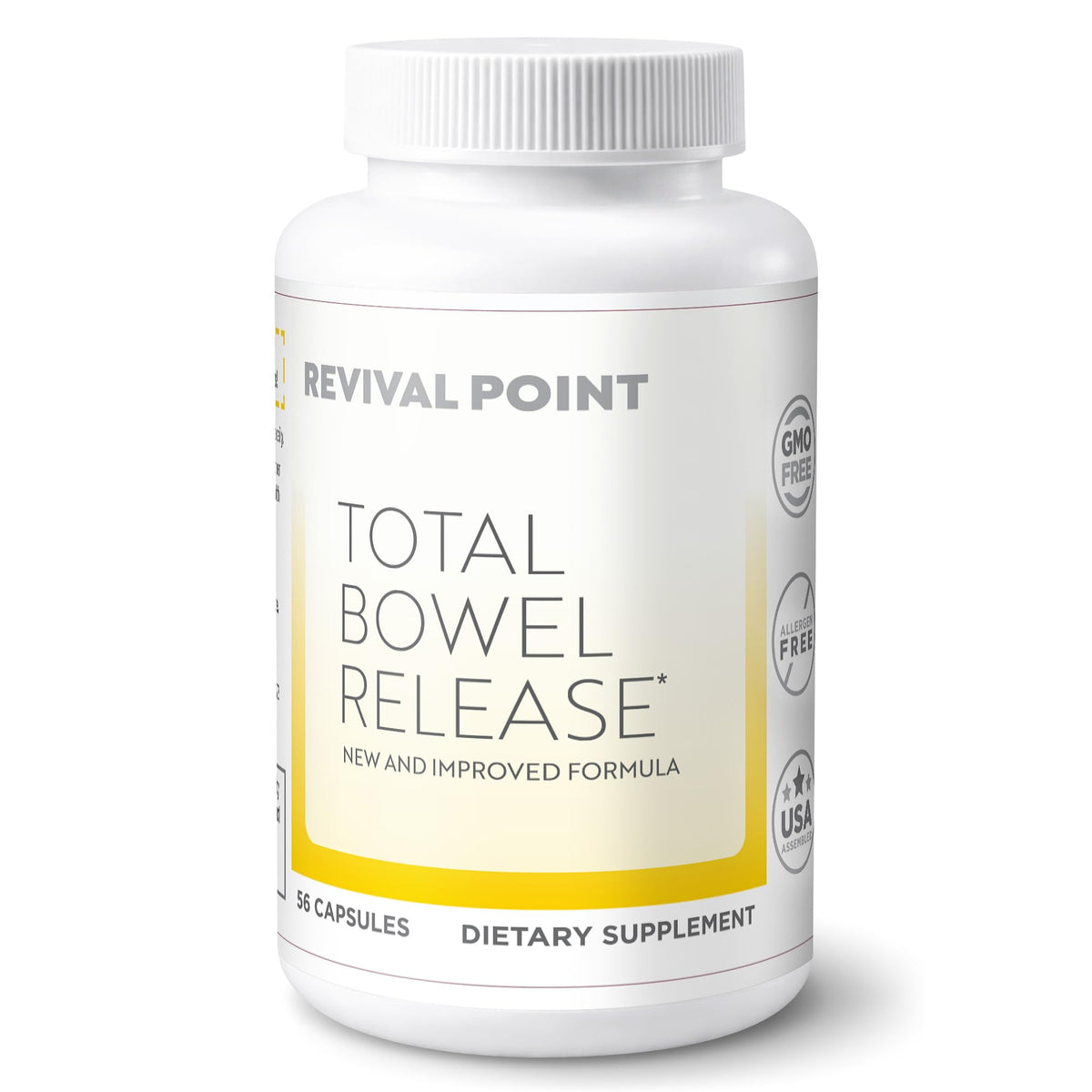 Revival Point Total Bowel Release supplement front view with packaging