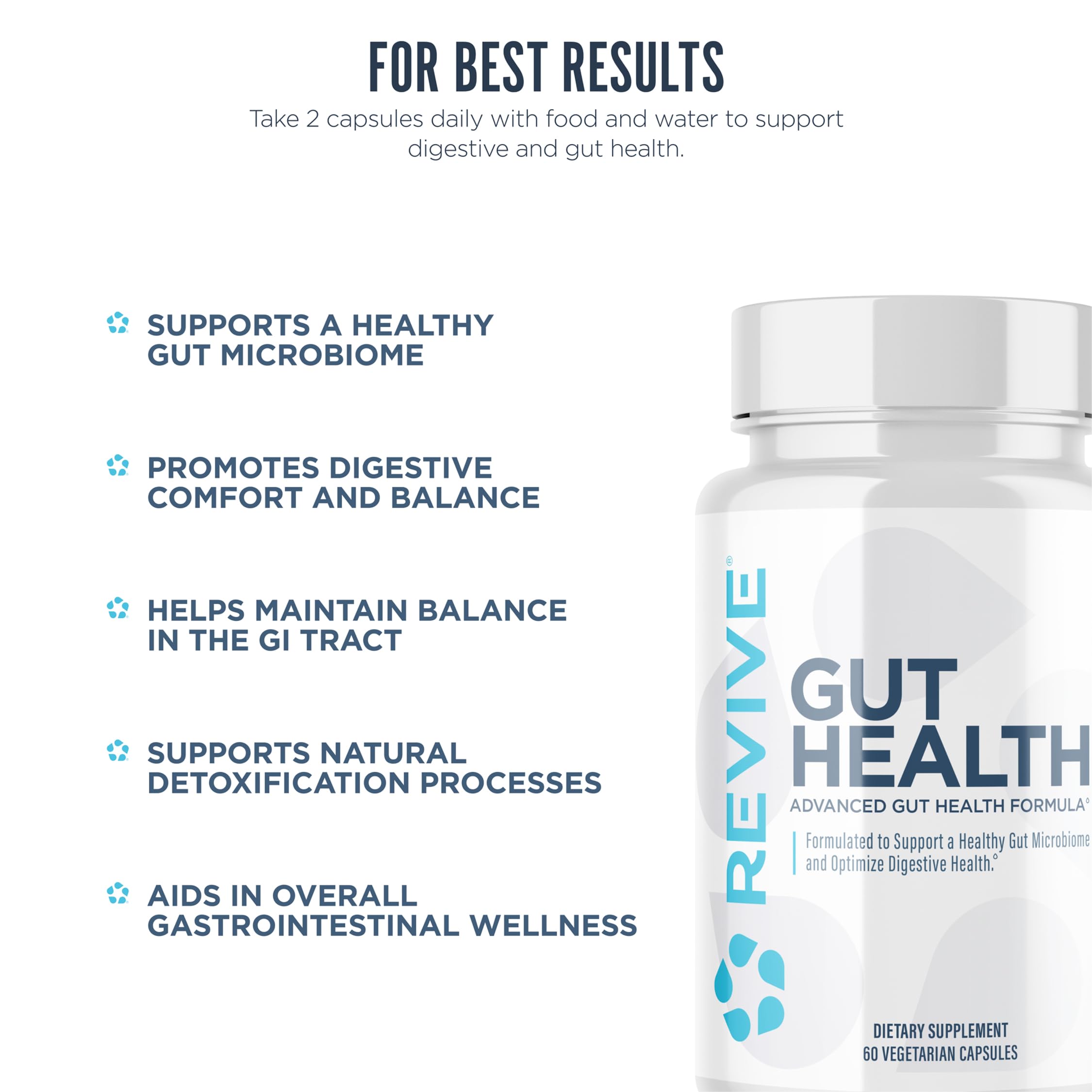 Revive a daily routine+ capsules on a wooden table