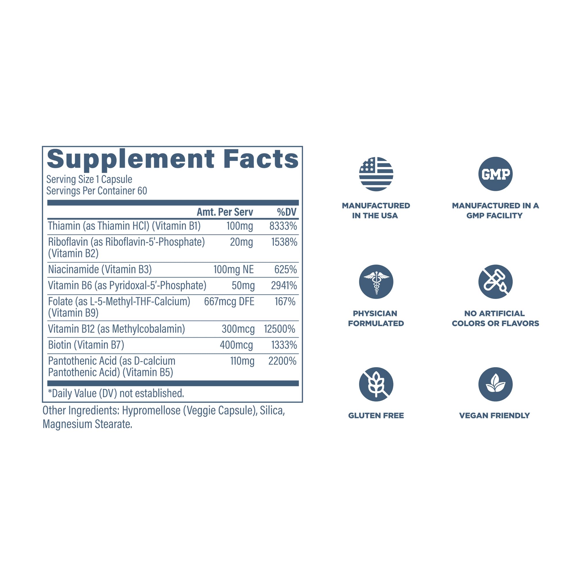 Revive B-Complex Supplement with a glass of water