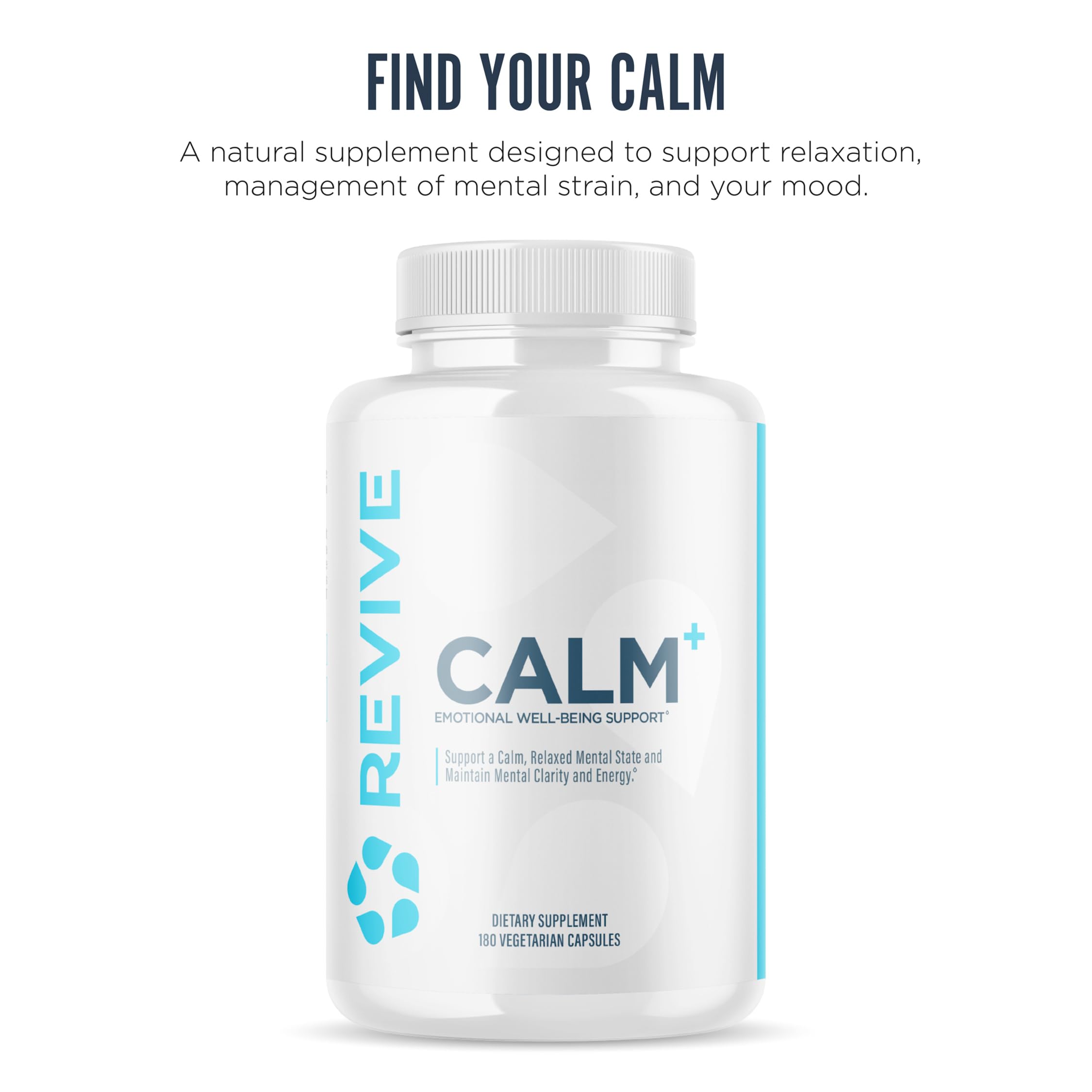 Revive Calm+ Blended Vitamin & Mineral Supplement 30 Capsules side view