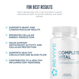 Revive Complete Vital CoQ10 Supplement bottle with cap open