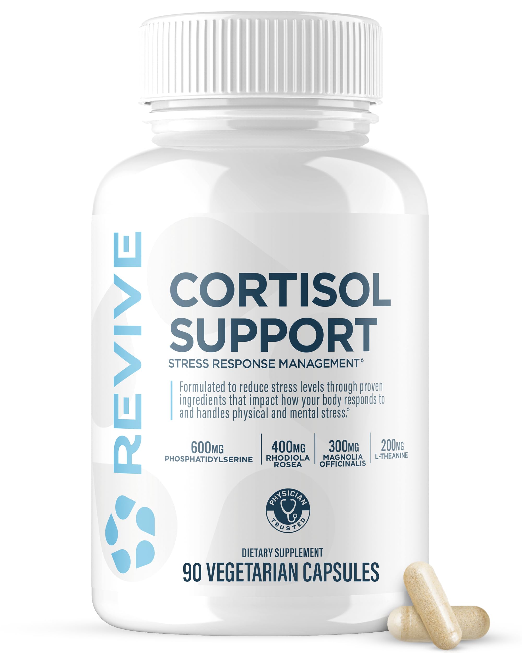 Revive Cortisol Support 90 vegan capsules front view