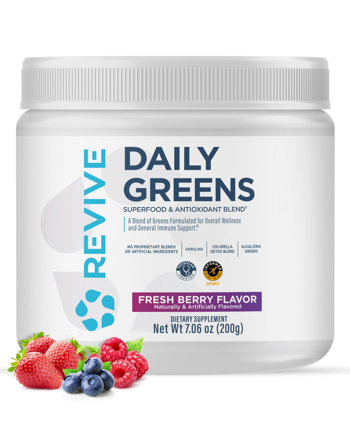 Revive Daily Greens 10.47 oz container front view