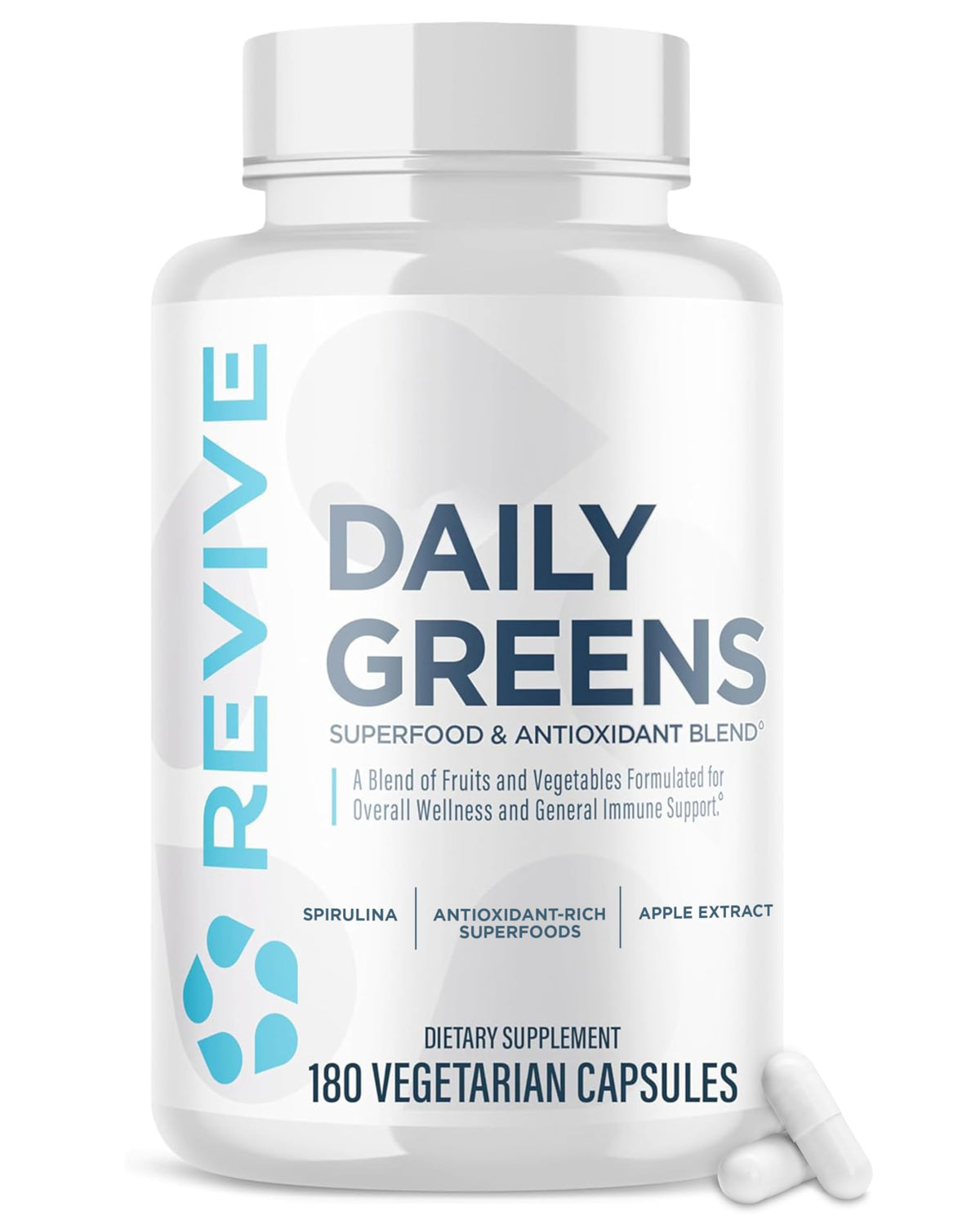 Revive Daily Greens supplement bottle front view
