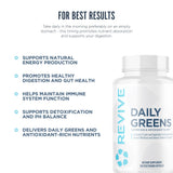 Revive Daily Greens supplement ingredients close-up