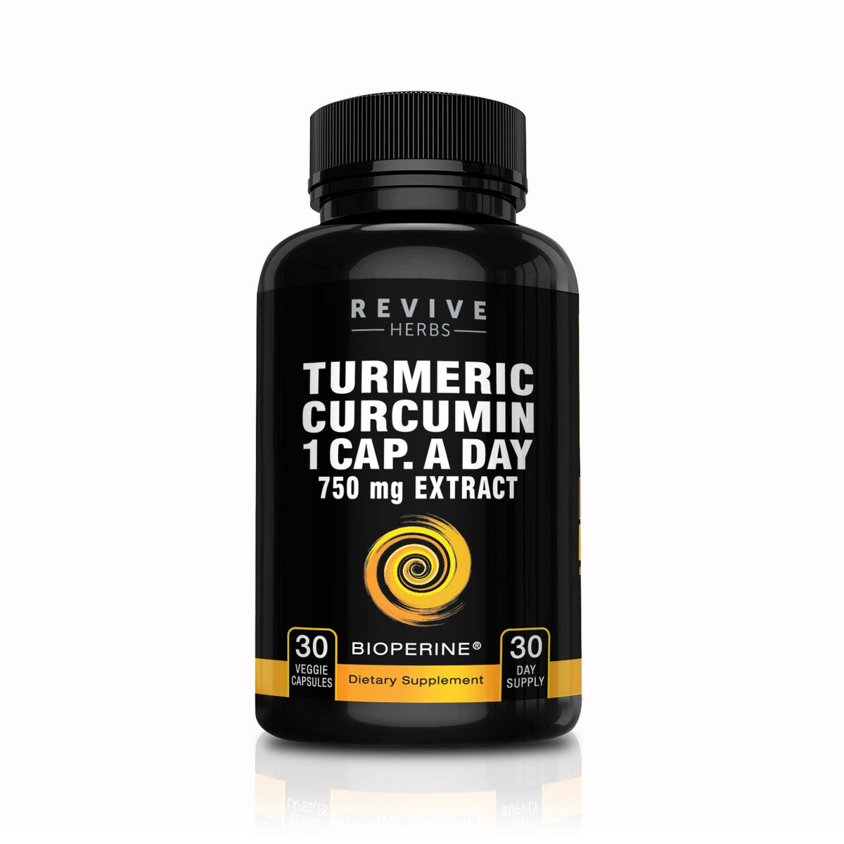 Revive Herbs Turmeric Curcumin 750mg capsules front view