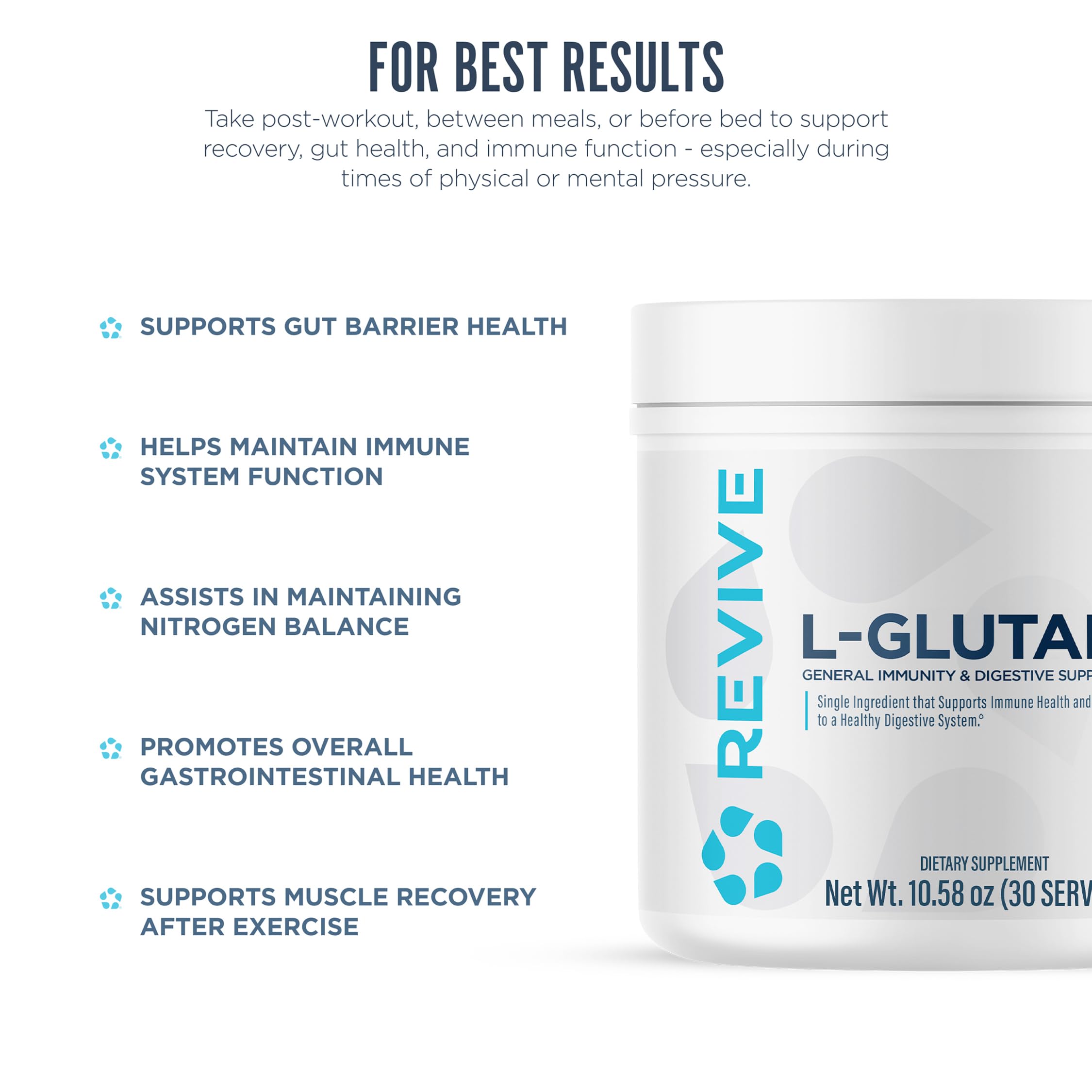 Revive L-Glutamine Powder 349g packaging details