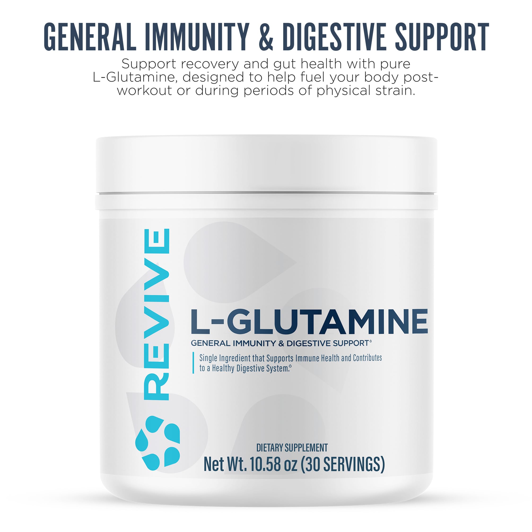 Revive L-Glutamine Powder 349g side view