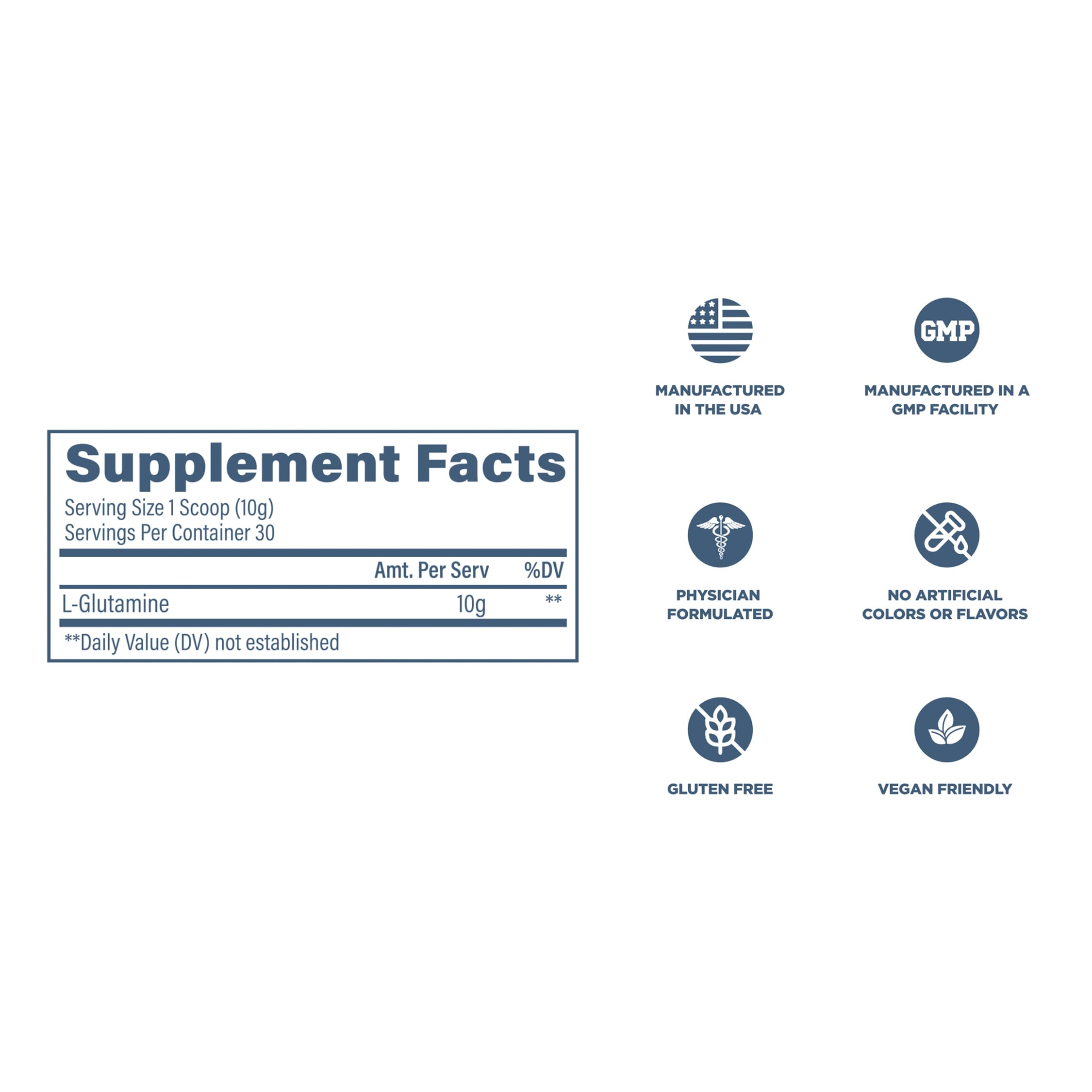 Revive L-Glutamine Powder mixed in a glass of water