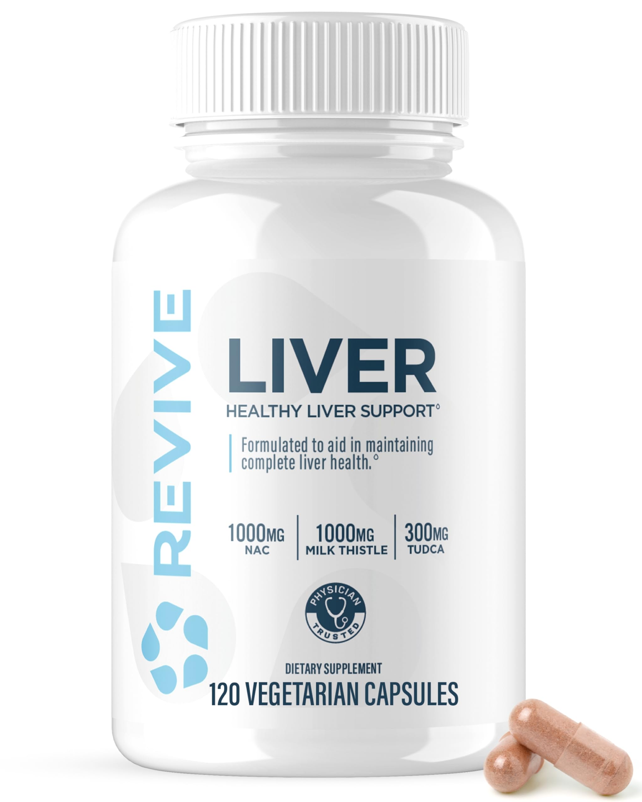 Revive Liver Support Supplement 120 Capsules front view