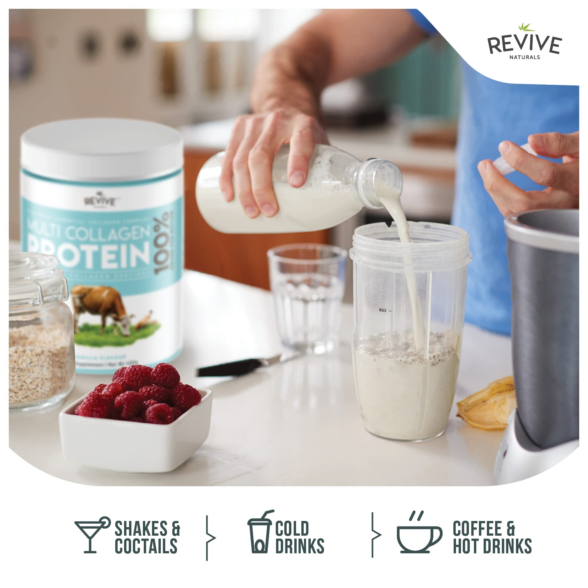 Revive Naturals Collagen Supplement 454g serving suggestion