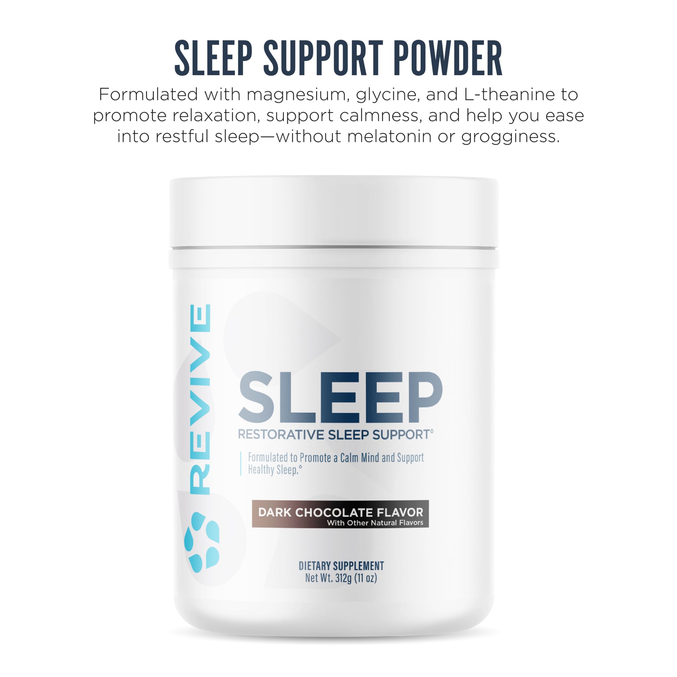 Revive Sleep Supplement Dark Chocolate packaging side view
