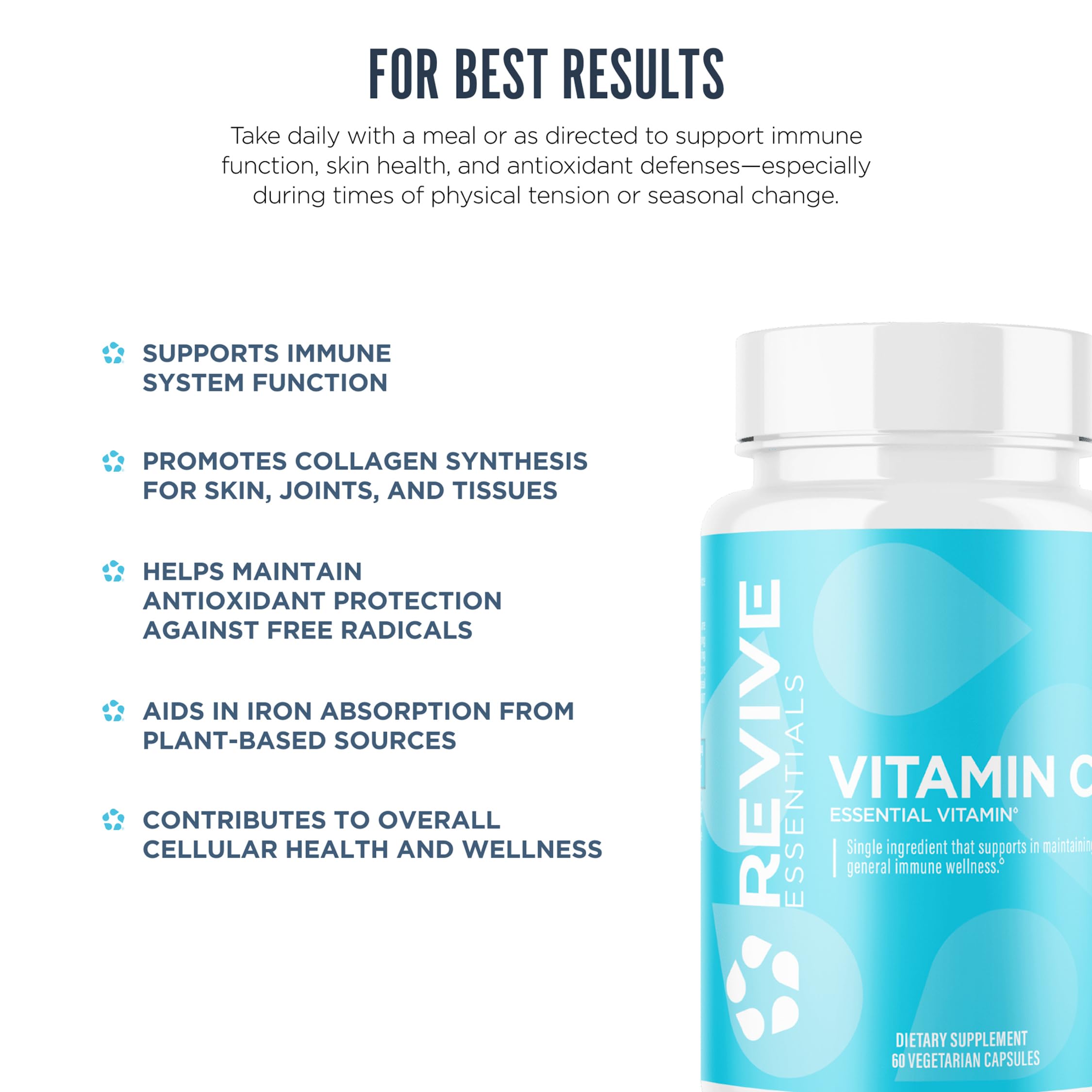 Revive Vitamin C softgels with a glass of water