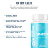 Revive Vitamin C softgels with a glass of water