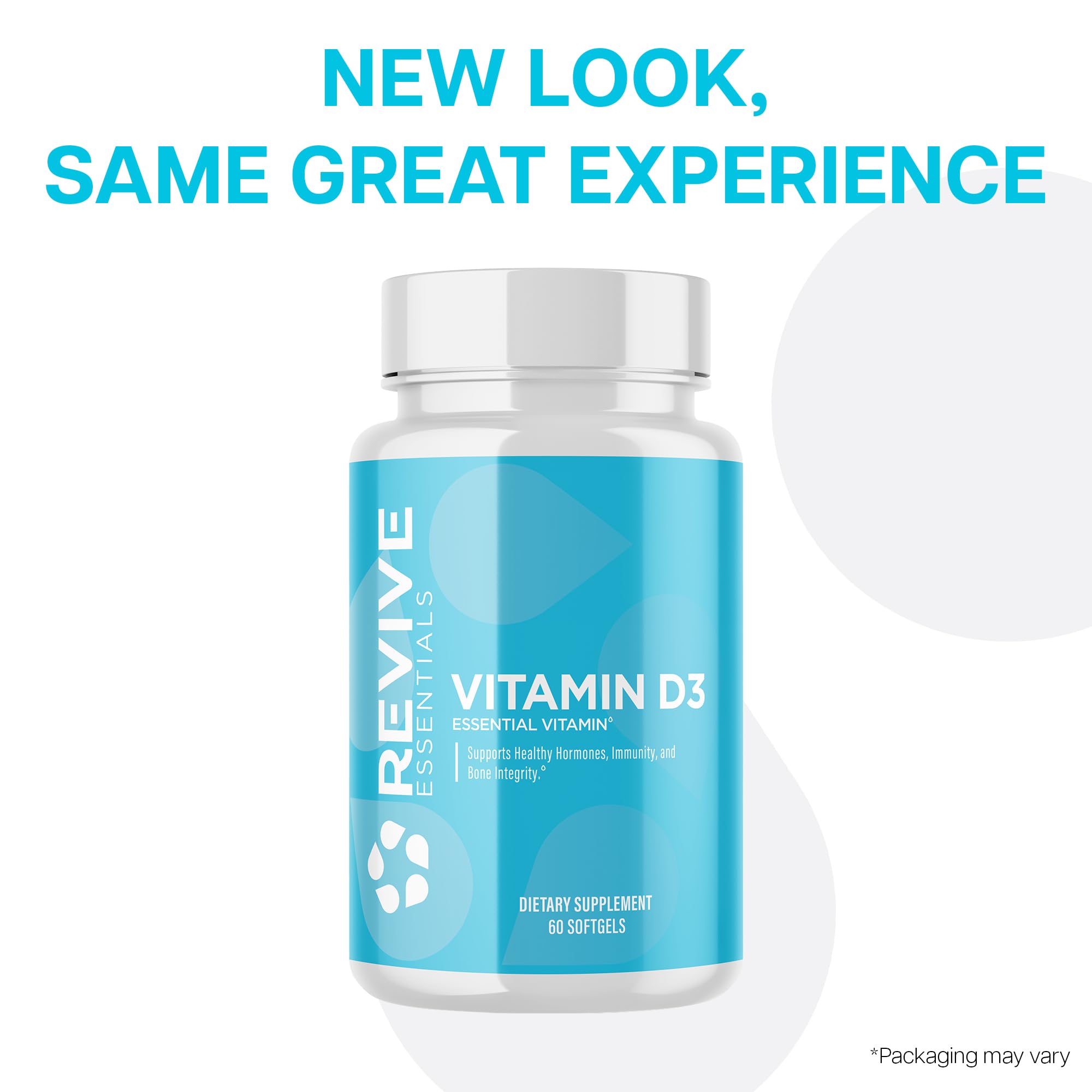 Revive Vitamin D3 5000IU softgels packaging details