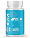 Revive Vitamin D3 5000IU vegetarian softgels front view