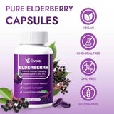 ReviveNerve Elvera Elderberry Capsules on a wooden table