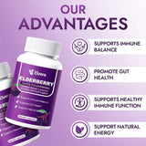 ReviveNerve Elvera Elderberry Capsules open bottle with capsules
