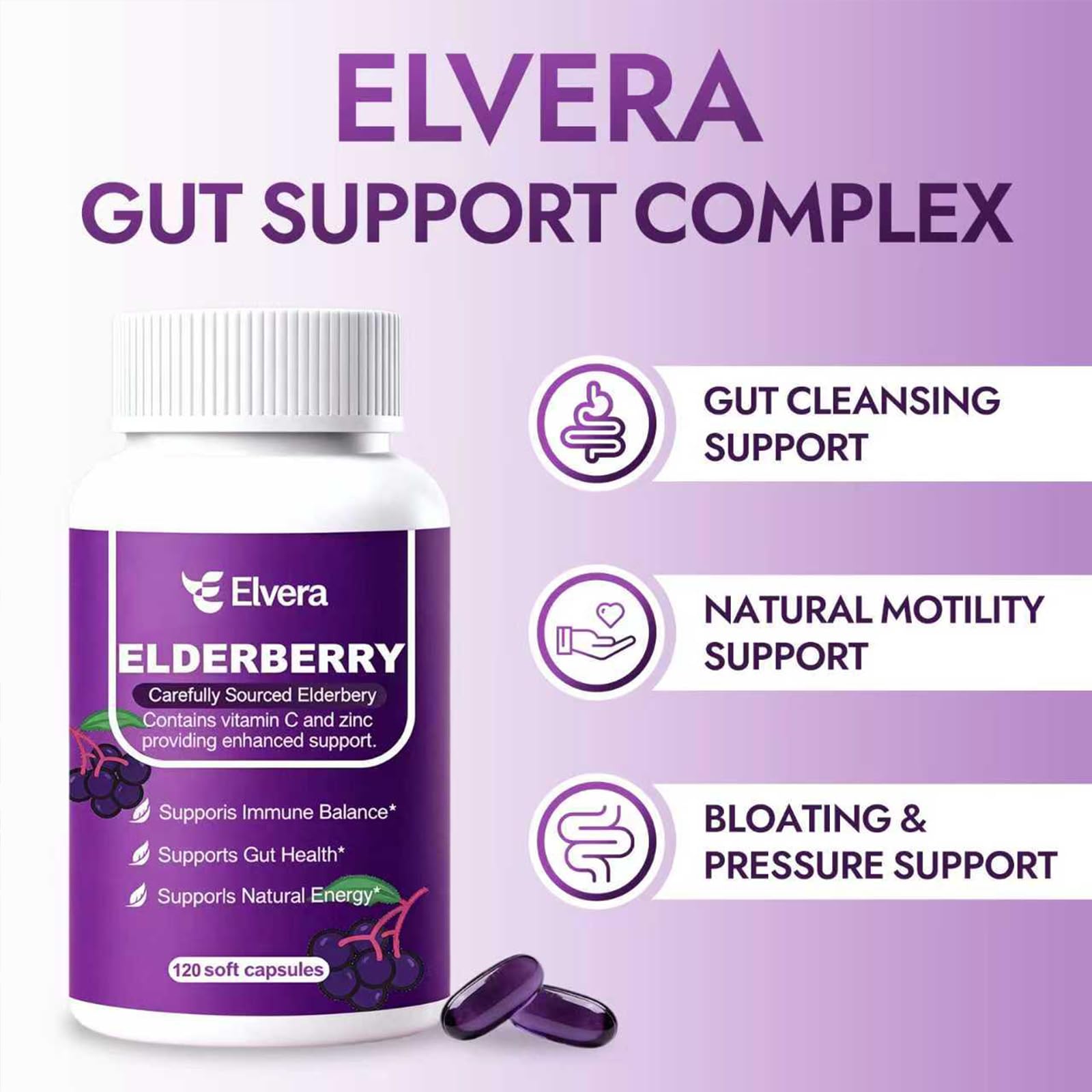 ReviveNerve Elvera Elderberry Capsules side view