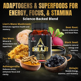 Revolution Science Shilajit Gummies on a wooden table