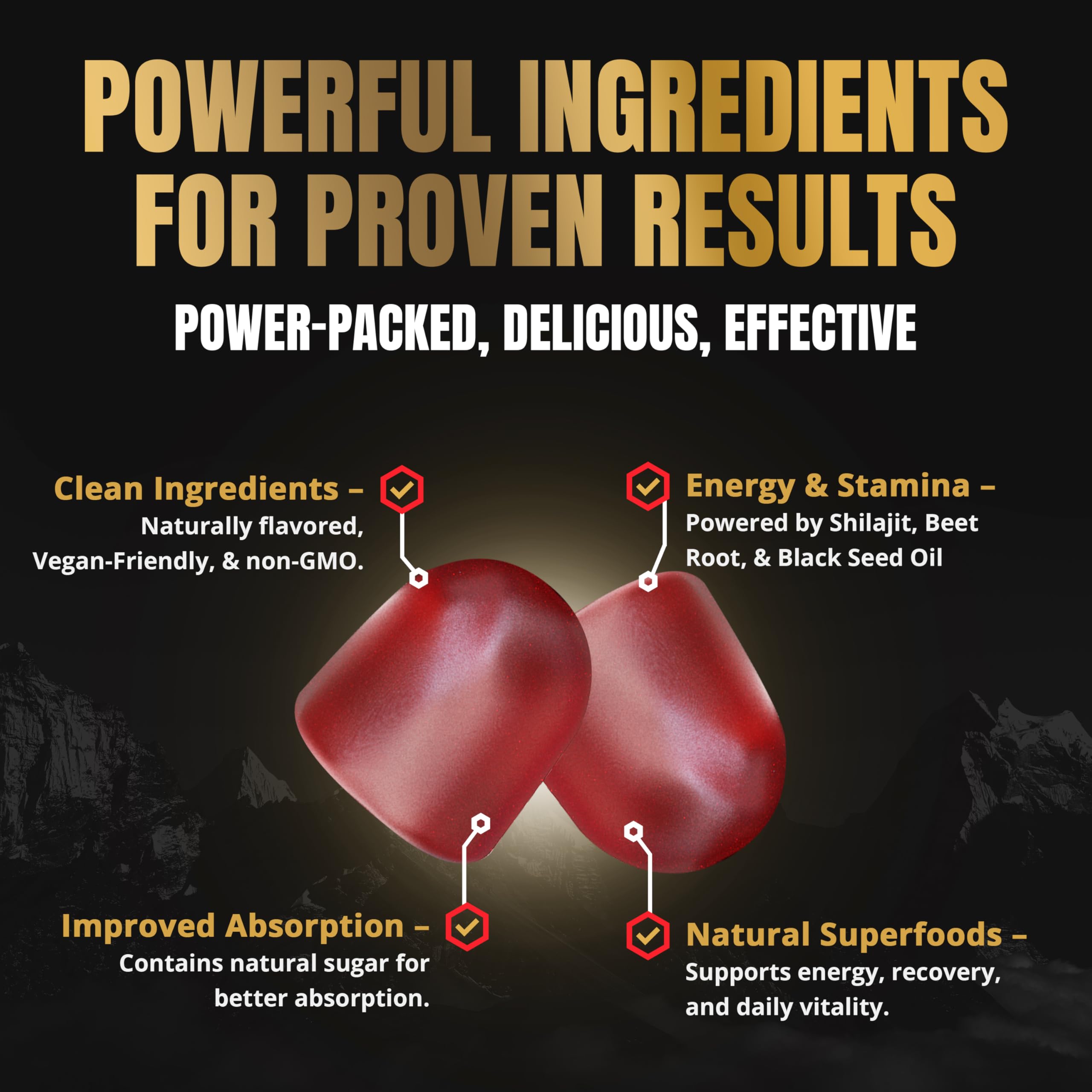 Revolution Science Shilajit Gummies with Ashwagandha and Sea Moss