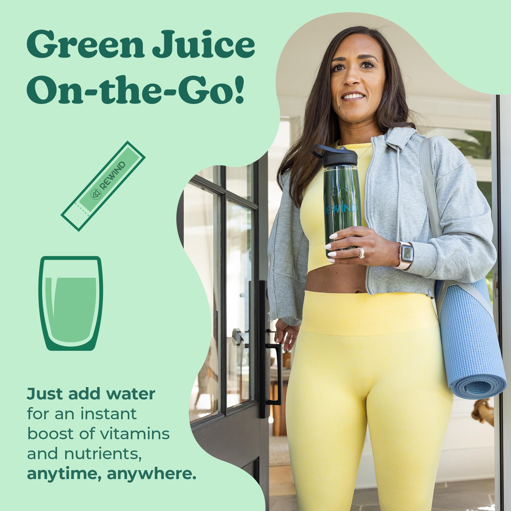 Rewind Daily Greens Superfood Powder sachets ingredients list