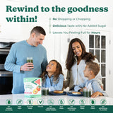 Rewind Super Greens Powder back view with nutritional information