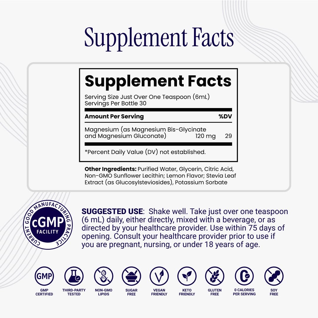 Rho Nutrition Liposomal Magnesium liquid supplement with lemon flavour