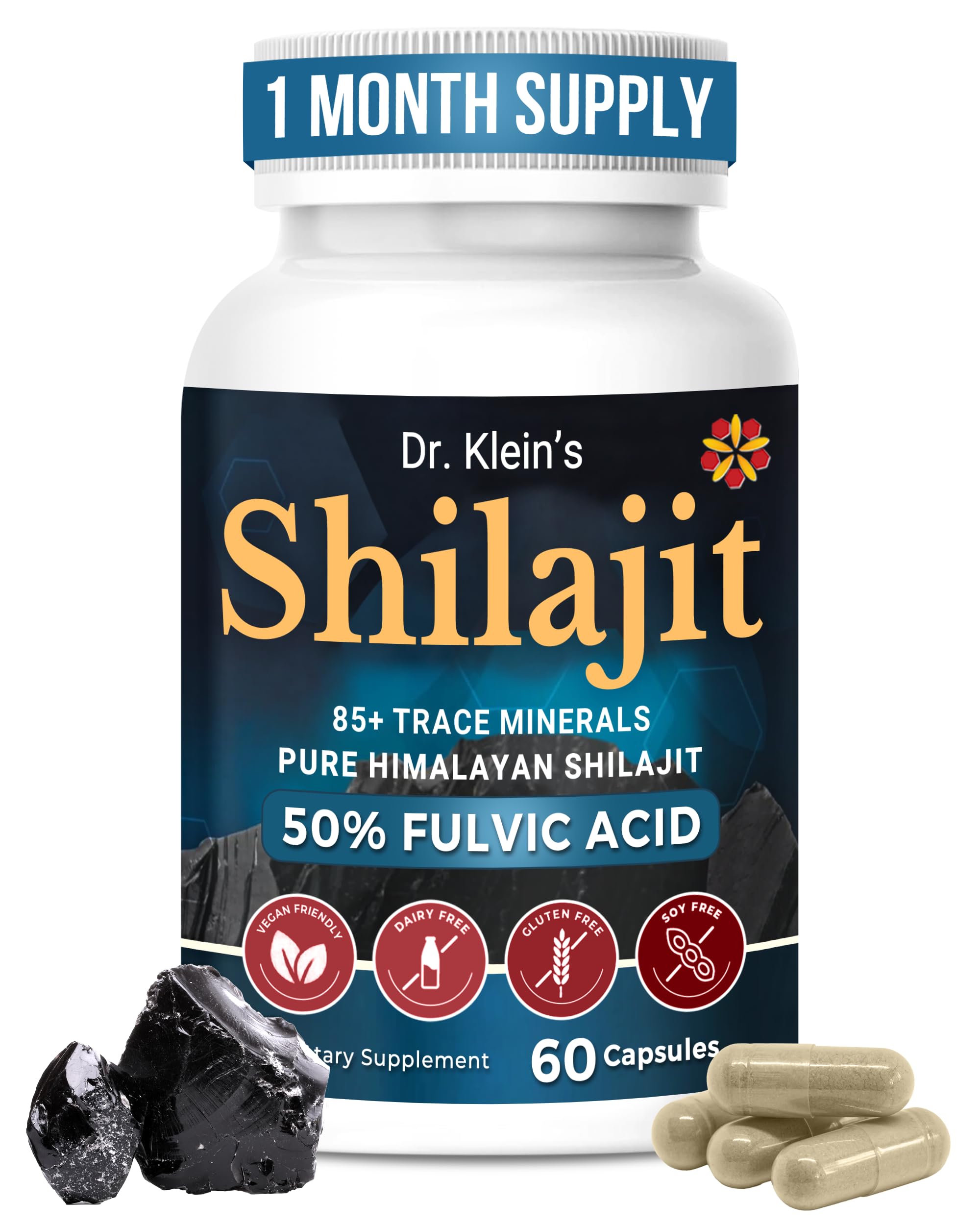 Rhoziva Shilajit Capsules 250mg front view
