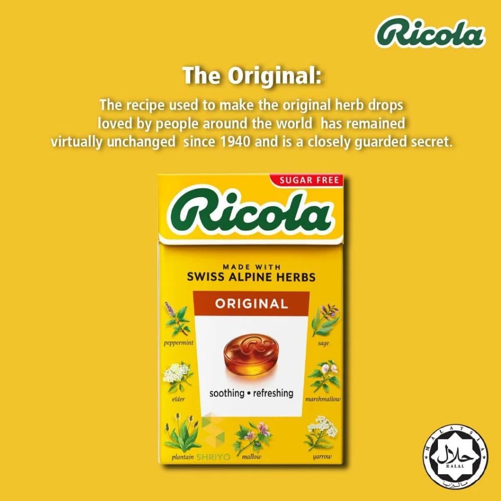 Ricola Sugar Free Herb Drops with Stevia individual pack