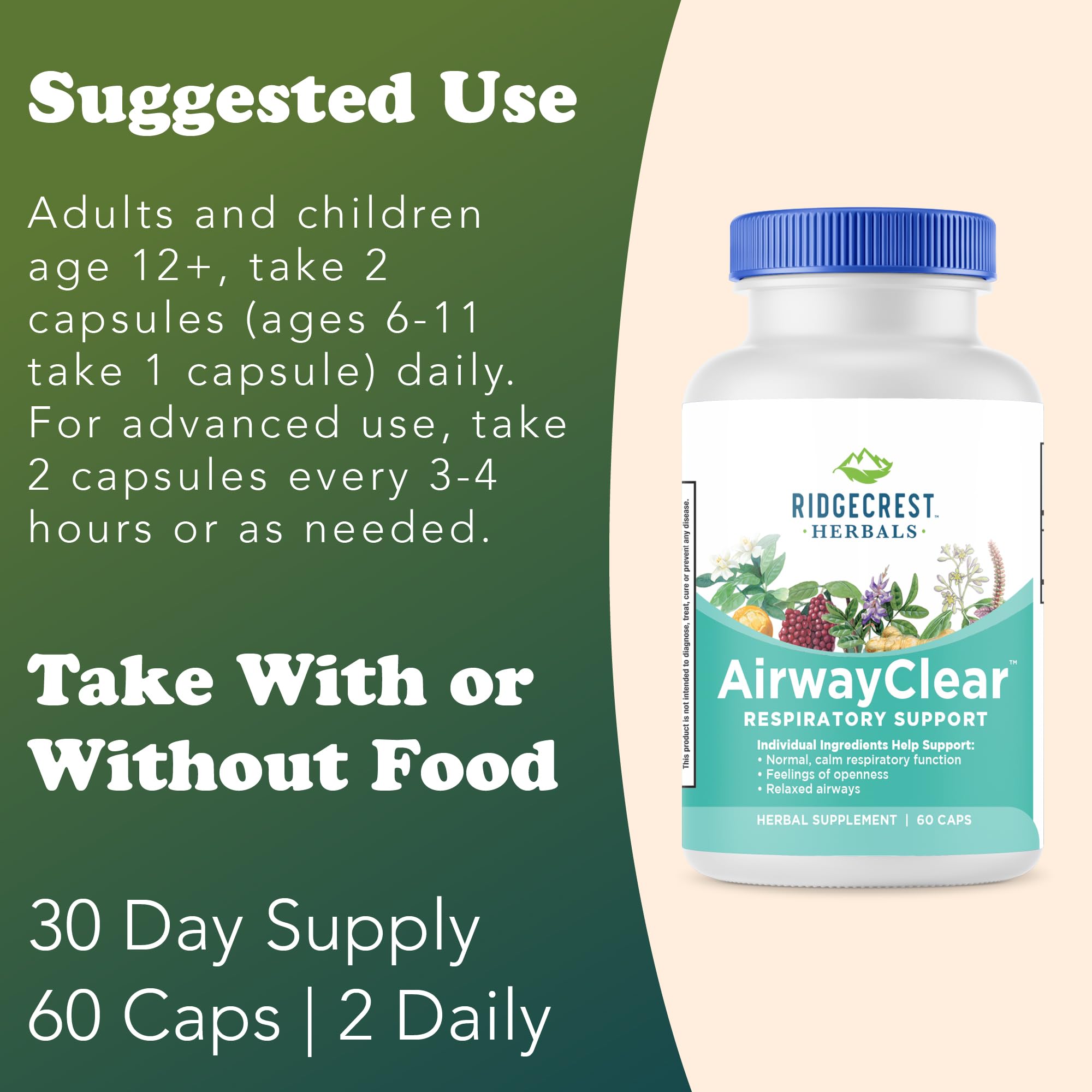 RidgeCrest Herbals AirwayClear Herbal Supplement ingredients list