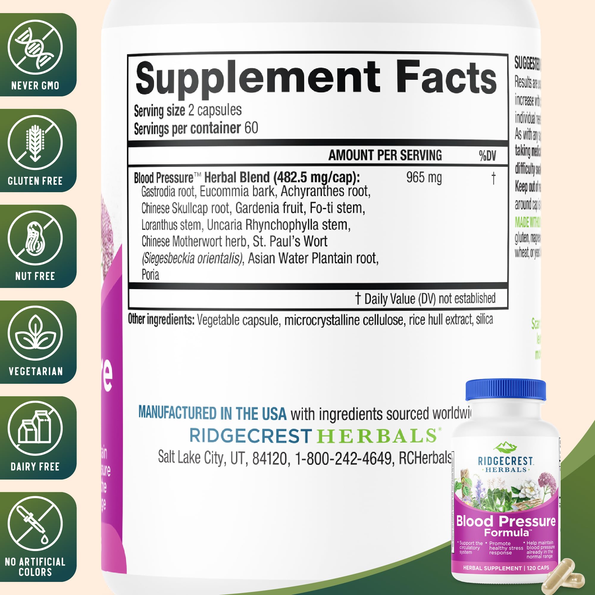RidgeCrest Herbals Blood Pressure Formula 77g packaging
