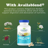 RidgeCrest Herbals ClearLungs daily wellness supplement back view