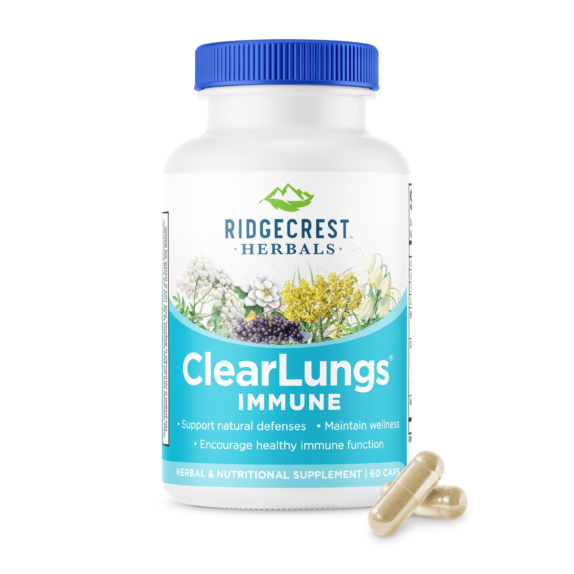 RidgeCrest Herbals ClearLungs daily wellness supplement front view