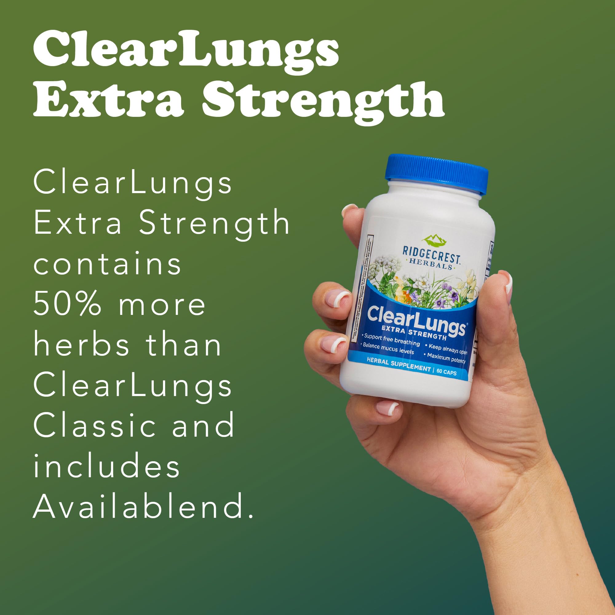 RidgeCrest Herbals ClearLungs Extra Strength herbal supplement packaging