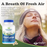 RidgeCrest Herbals ClearLungs Extra Strength herbal supplement with measuring spoon