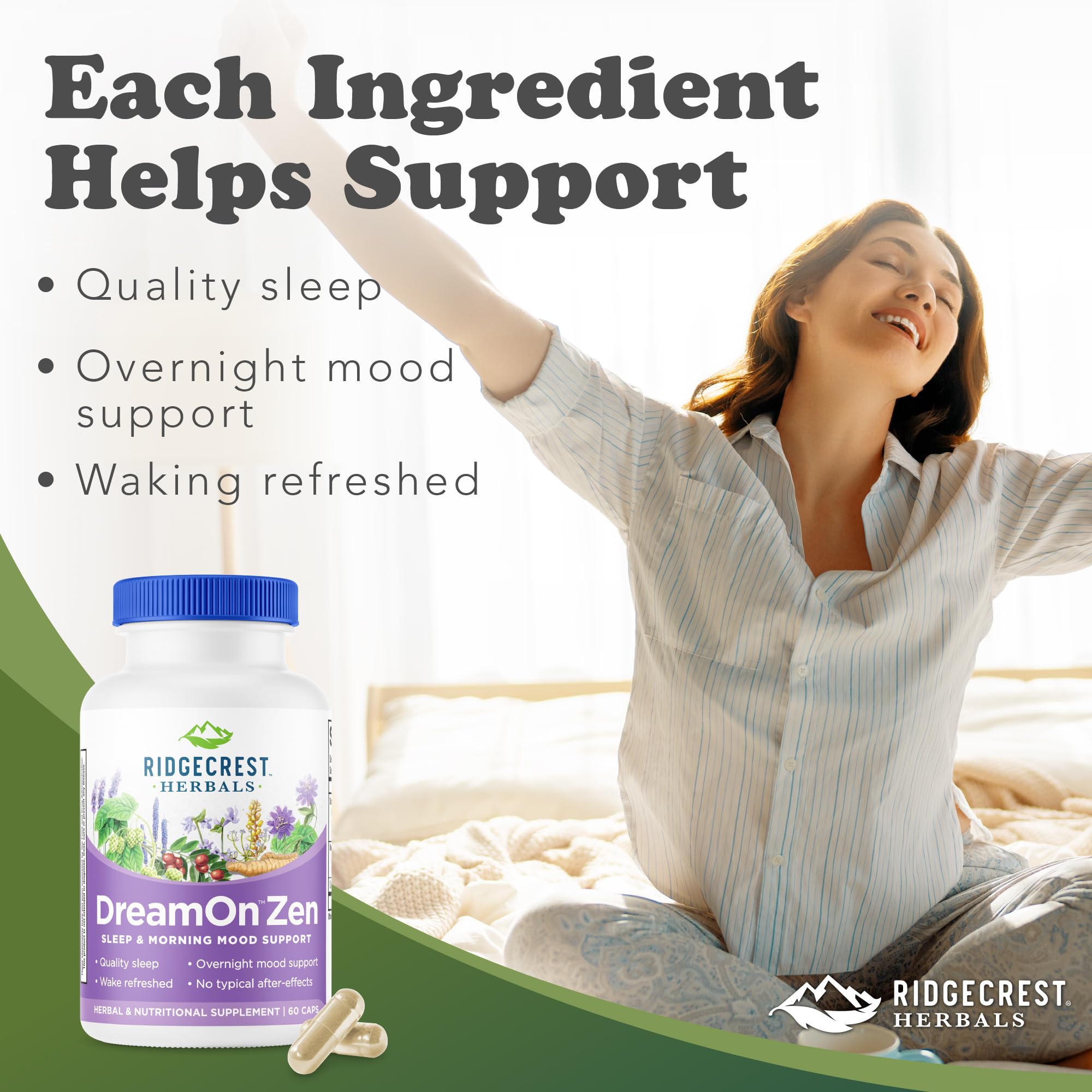 RidgeCrest Herbals DreamOn Zen Sleep Supplement back view