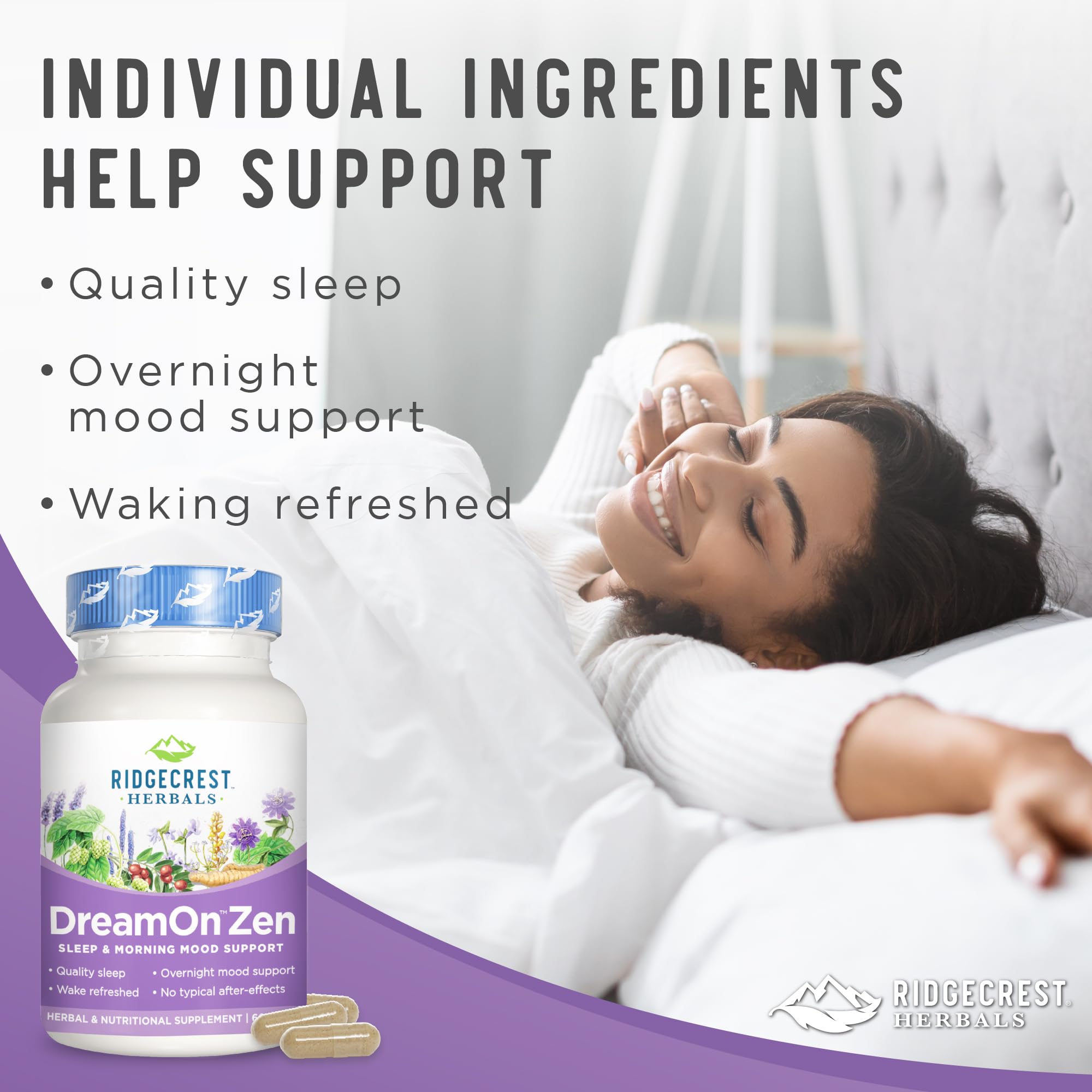 RidgeCrest Herbals DreamOn Zen Sleep Supplement ingredients list