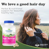 RidgeCrest Herbals Hair ReVive 130g on a wooden table