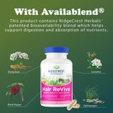 RidgeCrest Herbals Hair ReVive 130g with a measuring spoon