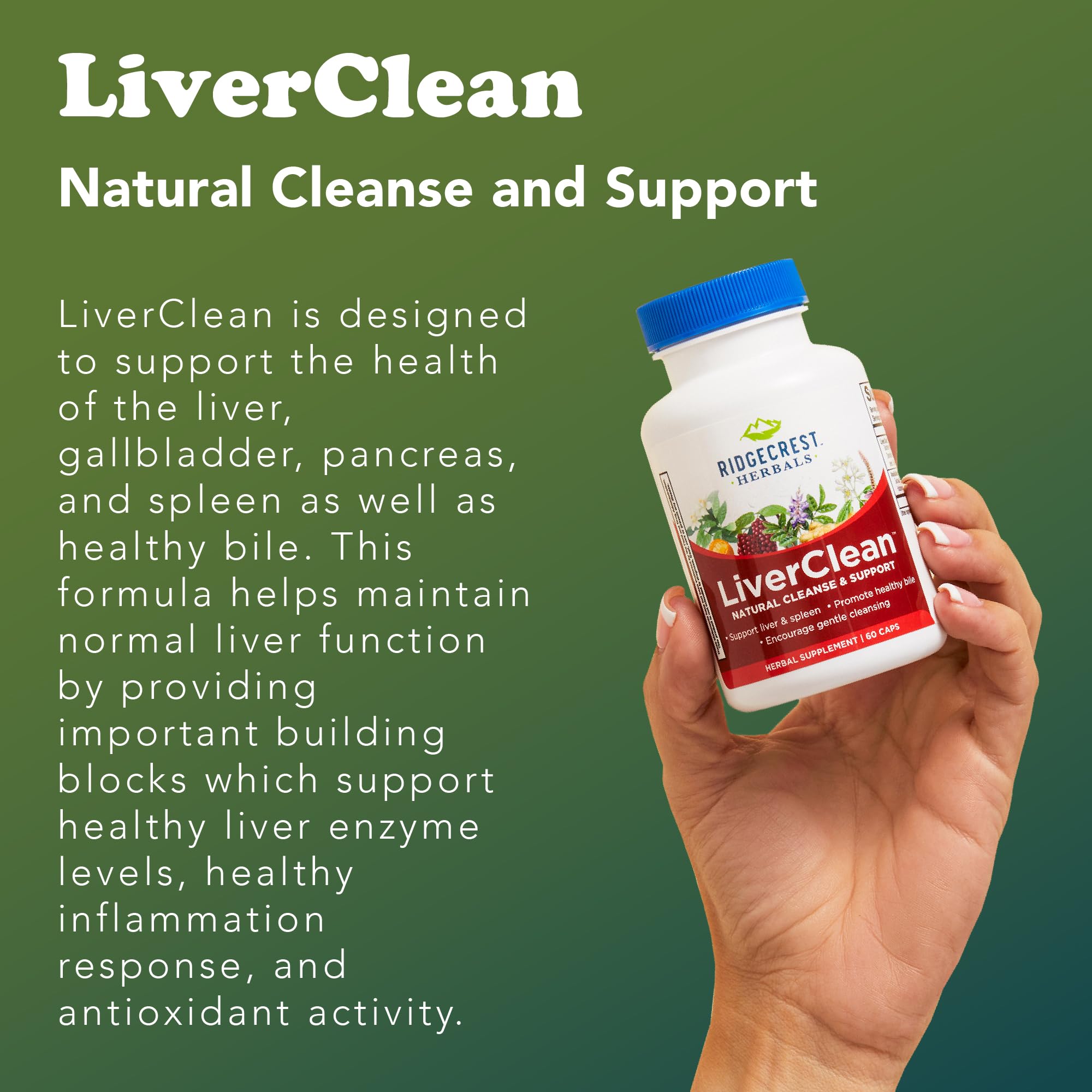 RidgeCrest Herbals LiverClean 10g supplement back view