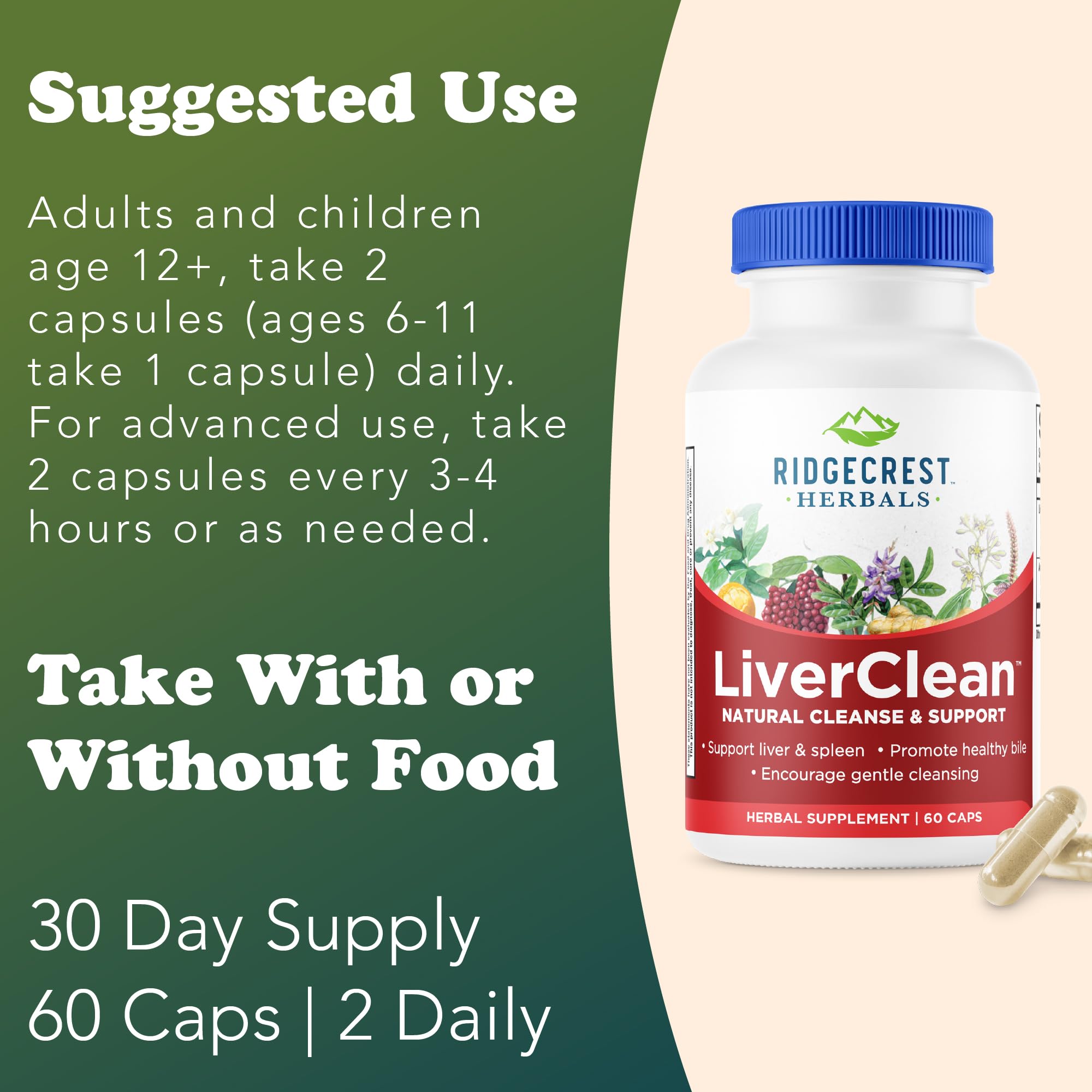 RidgeCrest Herbals LiverClean 10g supplement packaging